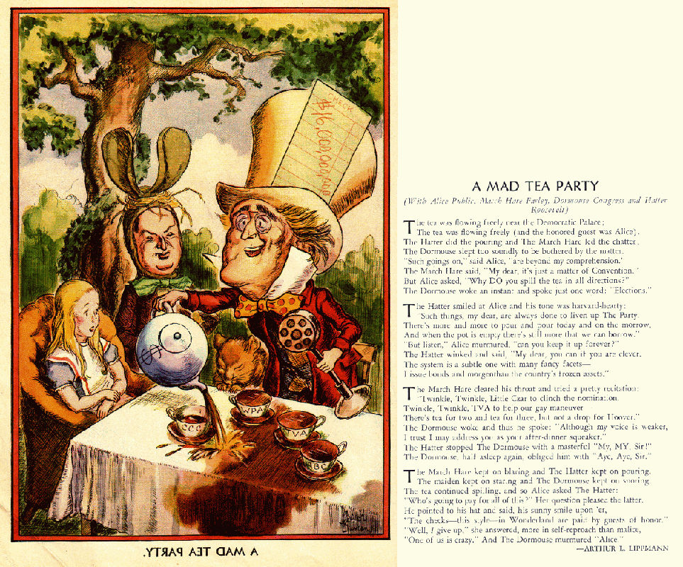 Gregor Duncan FDR Franklin Roosevelt Alice in Wonderland Mad Hatter 1936 Life Magazine