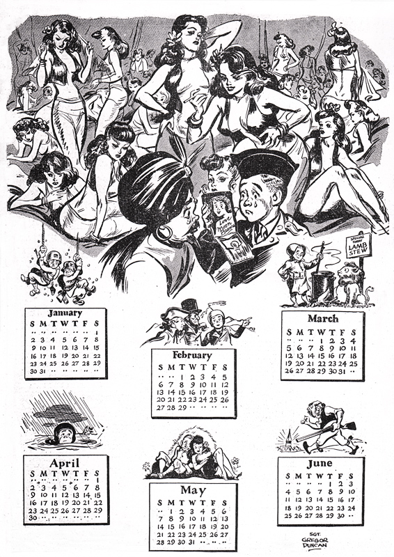 Gregor Duncan Calendar Stars and Stripes 1944