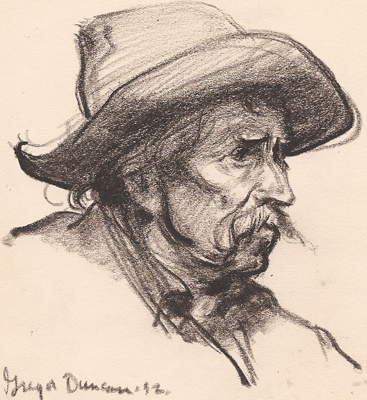 Gregor Duncan Portrait Litho Crayon 1932